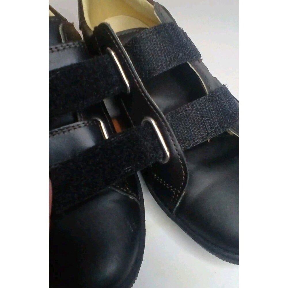 Naturino Boys Sz 2 EU 33 Black Leather School Shoes Hook And Loop - Picture 7 of 11